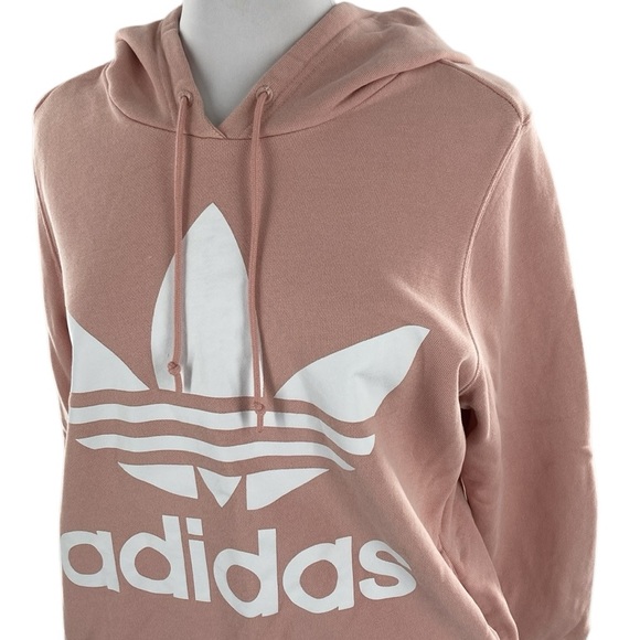 Adidas Dusty Pink Old School Logo Hoodie Womens Large - Picture 2 of 7